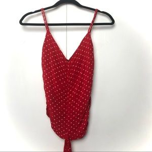 Luisa Spagnoli Italy Red White Polka Dot Tank Top